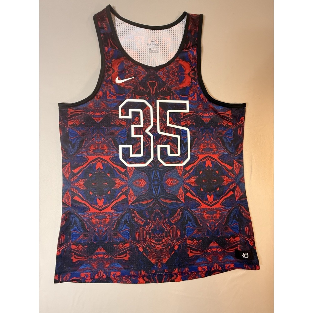 Men's Nike Dri-Fit Red/Blue Tank Top SizeXL Geometric Print